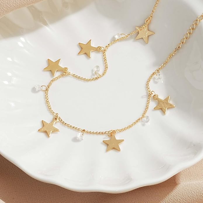 Dainty Gold Disc Chain Anklet for Women, 14K Gold Plated Sequin Foot Bracelet, 8.3"+2" Adjustable Delicate Flat Disc Link Ankle Bracelet, Minimalist Summer Beach Jewelry Gift for Her