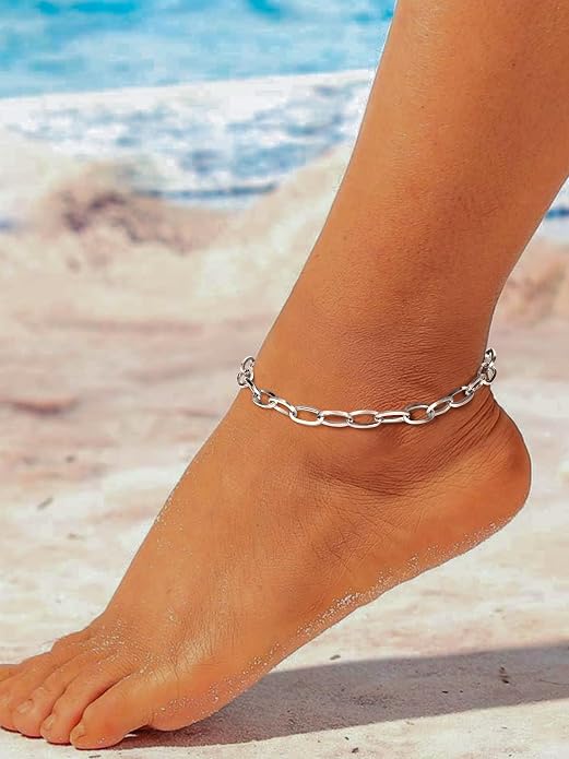 PROSTEEL Gold/Silver Anklets for Women Waterproof, 14K Gold Plated Ankle Bracelet Non Tarnish, Jewelry Gifts Adjustable