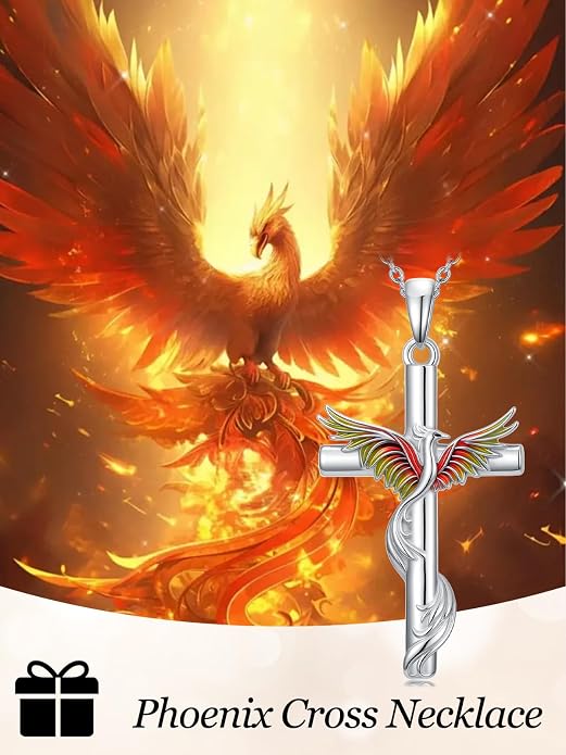 TOUPOP Phoenix Necklace 925 Sterling Silver Crystal Pendant Phoenix Rising Jewelry Women Birthday Mothers Day Gifts for Women