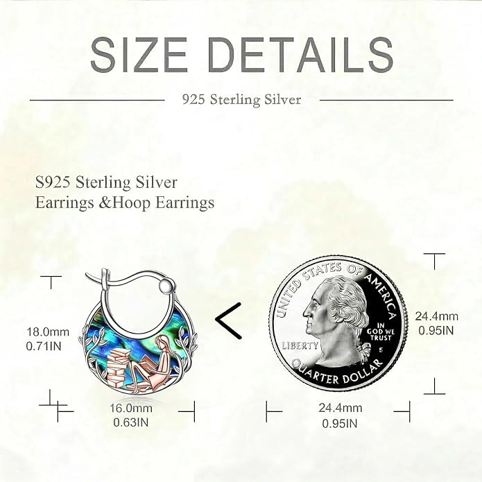 Tree of Life/Sunflower/Mountain/Daisy/Flower/Dragonfly/Butterfly/Earrings 925 Sterling Silver Hoop Earrings for Women