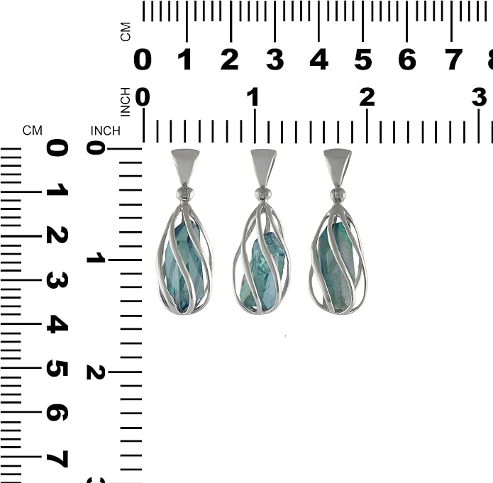Starborn Gemstone teardrop Style Cage Pendant Sterling Silver