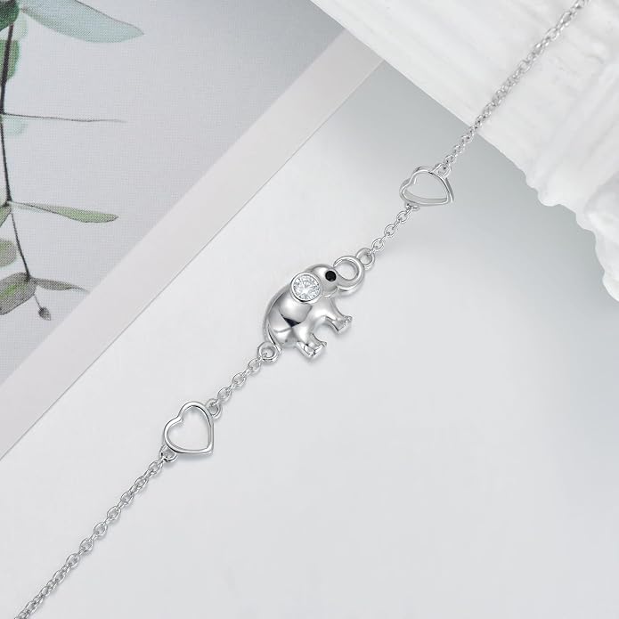 Ankle/Bracelet for Women Sterling Silver Sea Turtle/Butterfly/Mustard Seed/Sister/Sunflower/Elephant Gifts for Birthday Summer Beach Jewelry for Mom Wife Daughter Friend