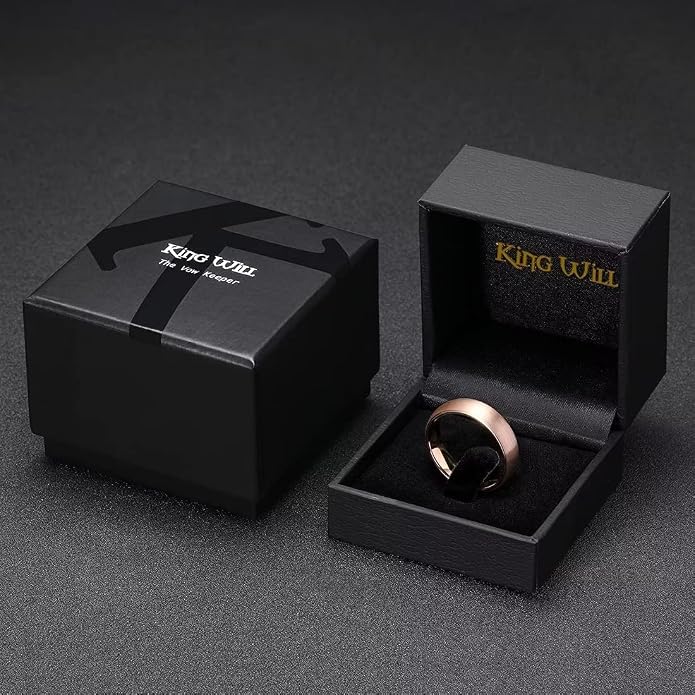 King Will Wedding Band for Men Women, 2/4/6/7/8mm Domed Matte Brushed Tungsten Carbide Rings, Solid/Dual Color Engagement Rings, Comfort Fit