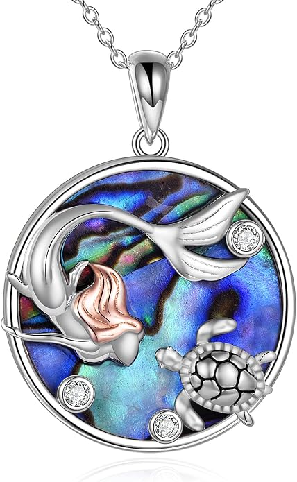 POPLYKE Mermaid Necklace 925 Sterling Silver Classic Necklace Mermaid Pendant Birthday Gifts Jewelry for Women