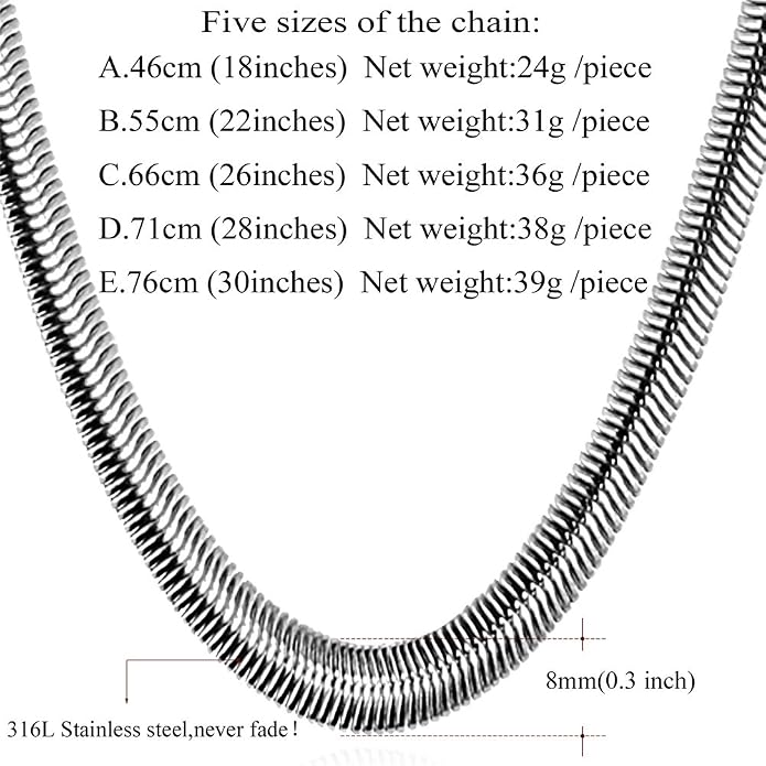 U7 Cuban Link Chain for Men Women Stainless Steel Curb Necklace, 7/9/12/15 MM Chunky Chain Silver/Gold/Black Mens Hip Hop Jewelry 18''-30''