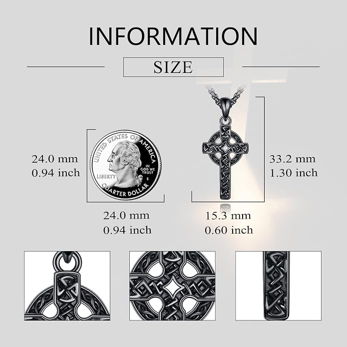 Cross Necklace 925 Sterling Silver Cross Faith Pendant Christian Jewelry Gifts for Women Men
