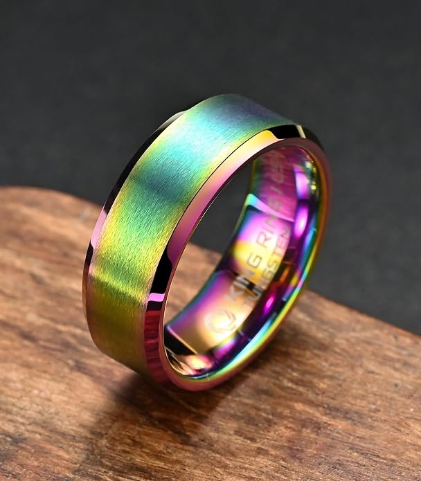 King Ring Tungsten 4/6/8/10mm Rings – Super Polished Matt Finish Tungsten Rings – Designed in USA