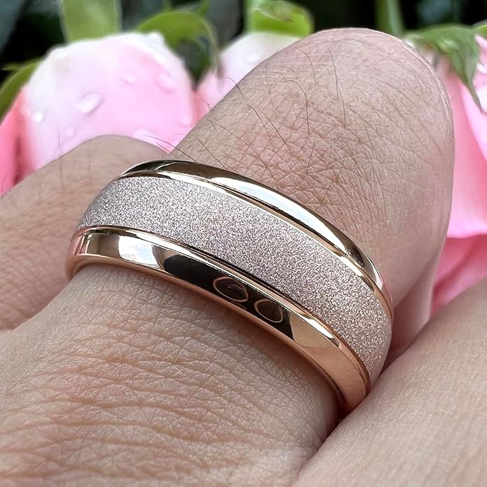 TUTISS 6mm 8mm Black/Gold/Rose Gold/White Tungsten Rings for Men Women Fashion Engagement Wedding Bands Sandblasted Finish I Love You Engraved Comfort Fit