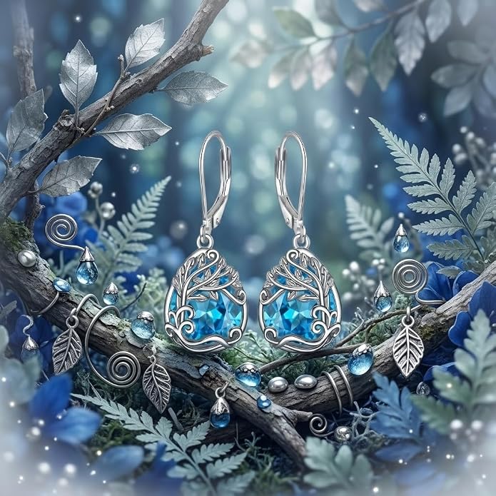 Teardrop Tree of Life/Filigree Earrings for Women Dangle Leverback Earrings Jewelry Gift Anniversary For Her