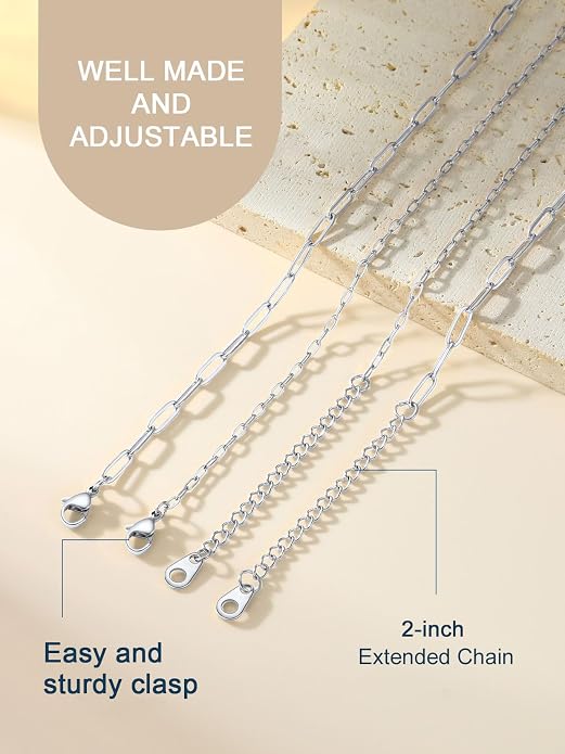 ChainsPro Stainless Steel Waterproof Anklet for Women, Adjustable Non Tarnish Layered Anklets, Trendy Dainty Cuban Link Ankle Bracelet Beach Jewelry Gifts for Swimming & Daily Wear (8.5+2 inches)