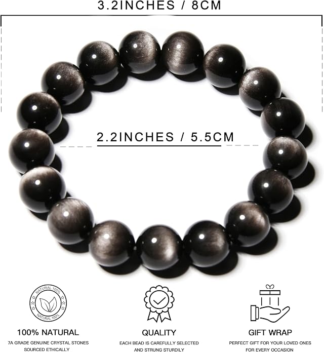 ILLUMINIA 5A Grade Natural Crystal Gemstone Bracelet | Healing Energy Charged Quartz Stone Bead | Handcrafted Stretch Bracelet for Women Men Teens