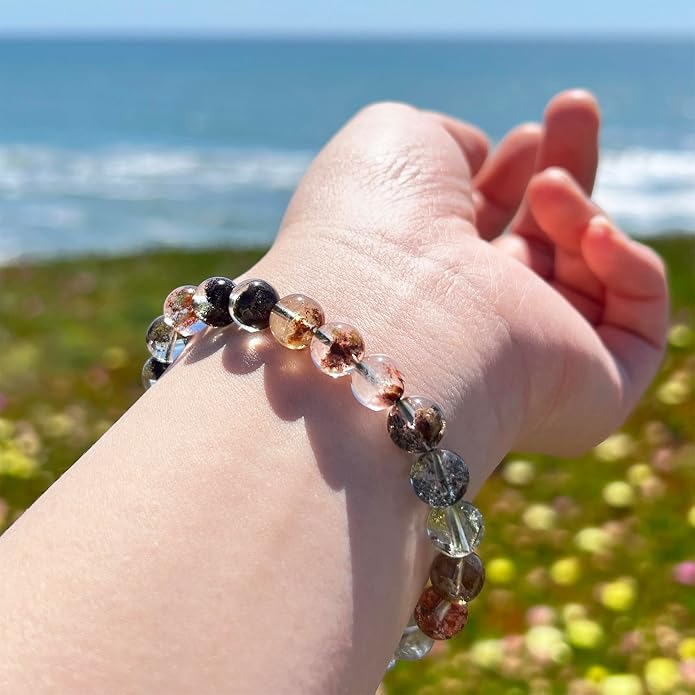 ILLUMINIA 5A Grade Natural Crystal Gemstone Bracelet | Healing Energy Charged Quartz Stone Bead | Handcrafted Stretch Bracelet for Women Men Teens