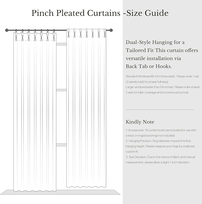 NICETOWN Oatmeal Drapes 108 inches Long 2 Panels, Warm Decor for Bedroom, Thick Faux Linen 395GSM Double-Sided Textured Structured Panels with Hooks and Tiebacks (40" Wide)
