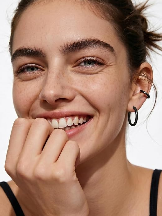 ChicSilver 925 Sterling Silver Huggie Hoop Earrings Small Hoop Earrings for Women Hypoallergenic Silver Huggie Earring Cartilage Earrings for Women (6/8/10/12/14/16/18/20MM)