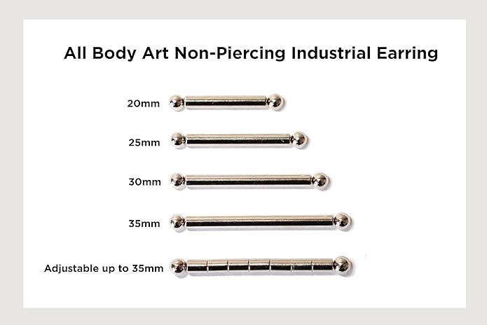 Non-Piercing Fake Adjustable Faux Industrial Piercing Earring