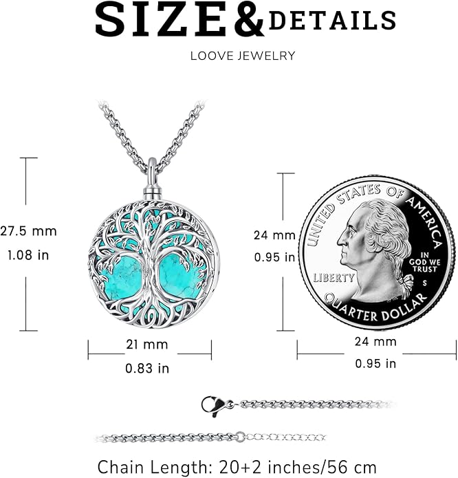 Jewelry Gifts - Tree of Life Necklace Sterling Silver Abalone Shell/Opal/Moonstone/Black Onyx/Turquoise/Malachite/Crystal Family Tree of Life Jewelry for Women Men
