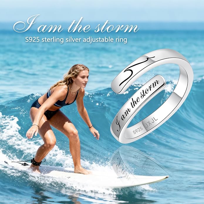Silver Adjustable Ring Inspirational Jewelry S925 Sterling Wrap Open Ring for Women