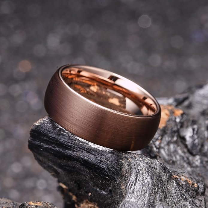 King Will Wedding Band for Men Women, 2/4/6/7/8mm Domed Matte Brushed Tungsten Carbide Rings, Solid/Dual Color Engagement Rings, Comfort Fit