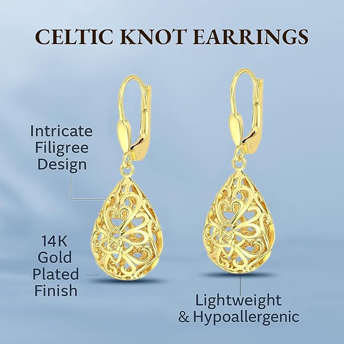 LeCalla 925 Sterling Silver Leverback Drop Earrings | Lightweight Italian Teardrop Dangle Earring for Women