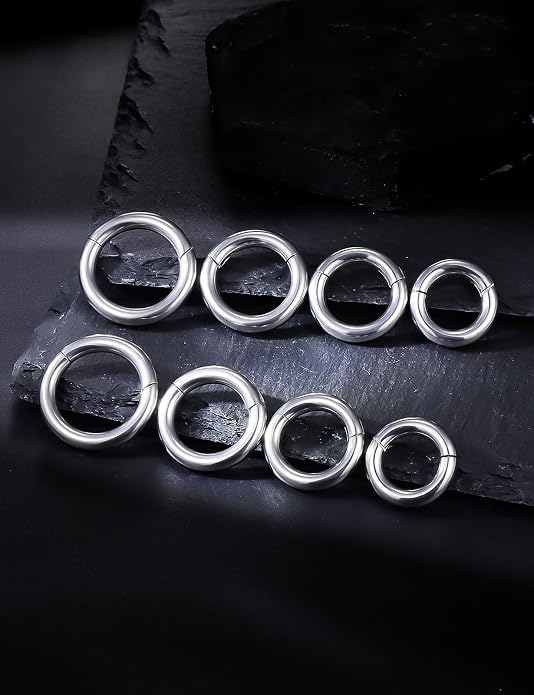 20G 18G 16G 14G 12G 10G 8G 6G Nose Rings Hoops 316l Surgical Steel Clicker Septum Lip Ring Tragus Helix Daith Rook Conch Snug Cartilage Lobe Earrings Hoop Piercing Jewelry For Women Men