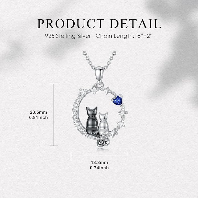 PELOVNY Teddy Bear Necklace for Women 925 Sterling Silver Bear/Highland Cow/Fox/Cat/Axolotl Birthstone Necklace Christmas Birthday Jewelry Gifts for Mom Daughter Wife Sister