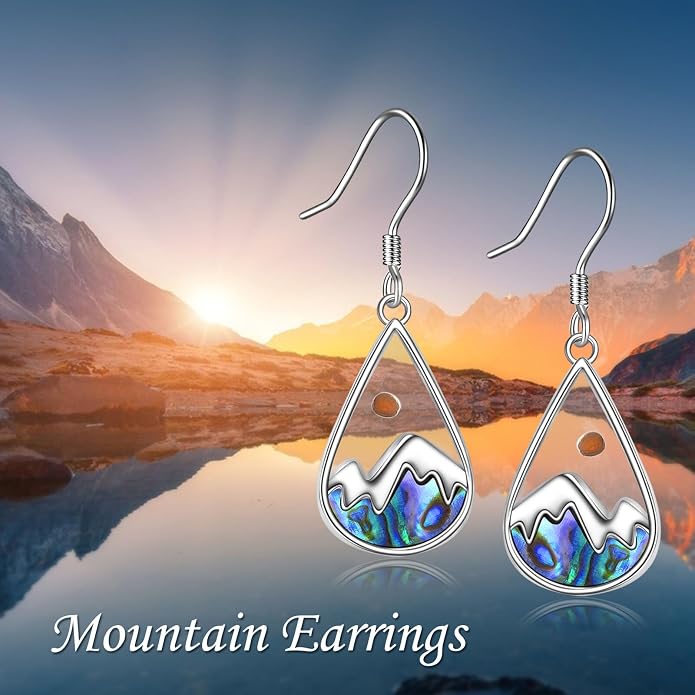 AOBOCO Mustard Seed Earrings for Women Sterling Silver Mountain Cross Earrings Dangle Christian Religion Jewelry Mothers Day Birthday for Mom Wife Friends