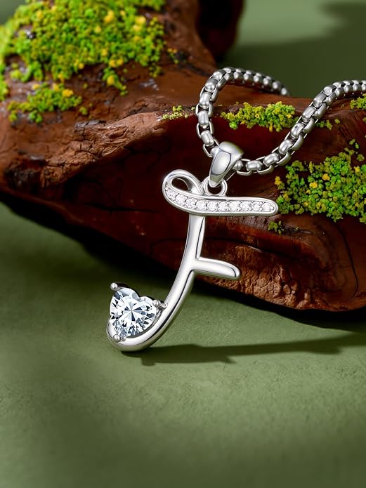 Birthday Gifts for Women Alphabet A to Z Initial Birthstone Pendant Necklaces for Women - 18k White Gold Plated Personalized Name Jewelry Anniversary Graduation Gifts for Wife Her Daughter Girlfriend(with Gift Box)