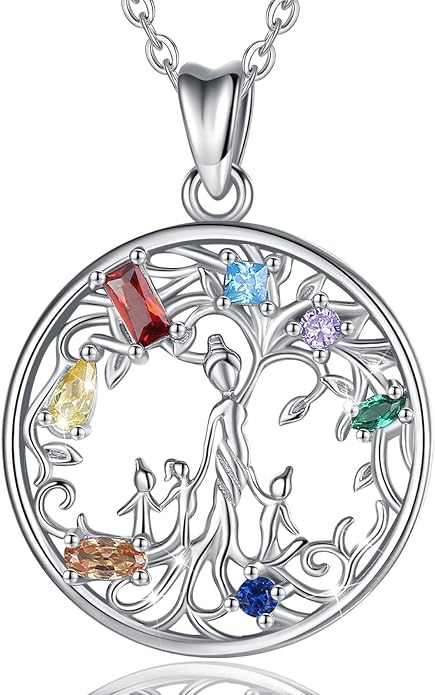 AEONSLOVE Tree of Life Necklace 925 Sterling Silver, Family Tree of Life Pendants Jewelry Gifts for Women Wife Mother, 18 Inch Chain