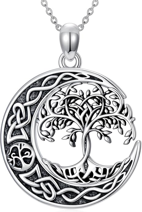 Cross/Pentagram/Tree of Life/Celtic Trinity/Anchor/Thor's Hammer/Sun/Eye of Horus Necklace Moon Pendant Mothers Day Gifts for Women