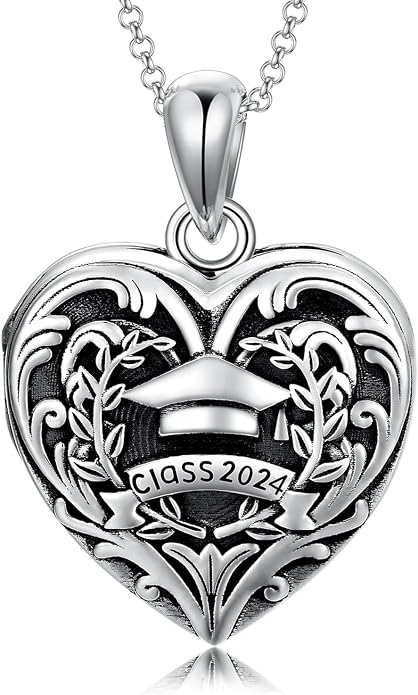 SOULMEET Personalized Silver Locket Necklace That Holds Pictures Photo Keep Someone Near to You, Memorial Custom Lockets Necklaces Letters Engraving for His Her