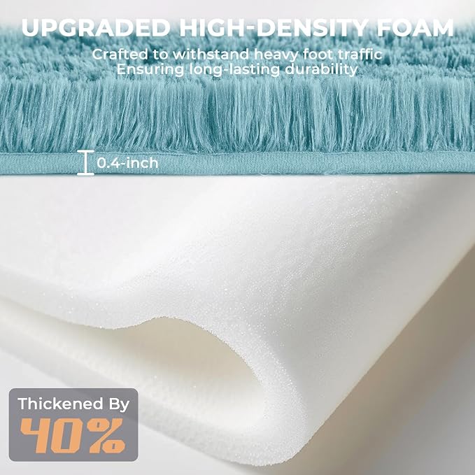 OPPODREAM 8x10 Greyish Turquoise Rugs for Bedroom, Ultra-Soft Fluffy Area Rugs for Living Room, 8 x 10 Shag Carpet for Nursery, Kids, Girl, Boy, Baby, Plush, Fuzzy, Shaggy, Cute Home Decor