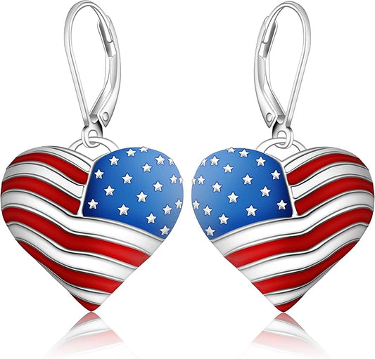 Black Cat/4th of July/Bat/Spider/Pumpkin/Wolf/Bunny/Sun and Moon/Turtle/Raven 925 Sterling Silver Leverback Dangle Earrings Moon Gothic Christmas Earrings Jewelry Gift for Women