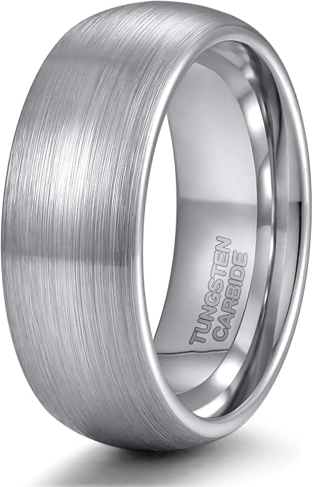 TRUMIUM 4mm 6mm 8mm Tungsten Ring Wedding Band for Men Women Engraved I Love You Matte Brushed Comfort Fit Size 4-15