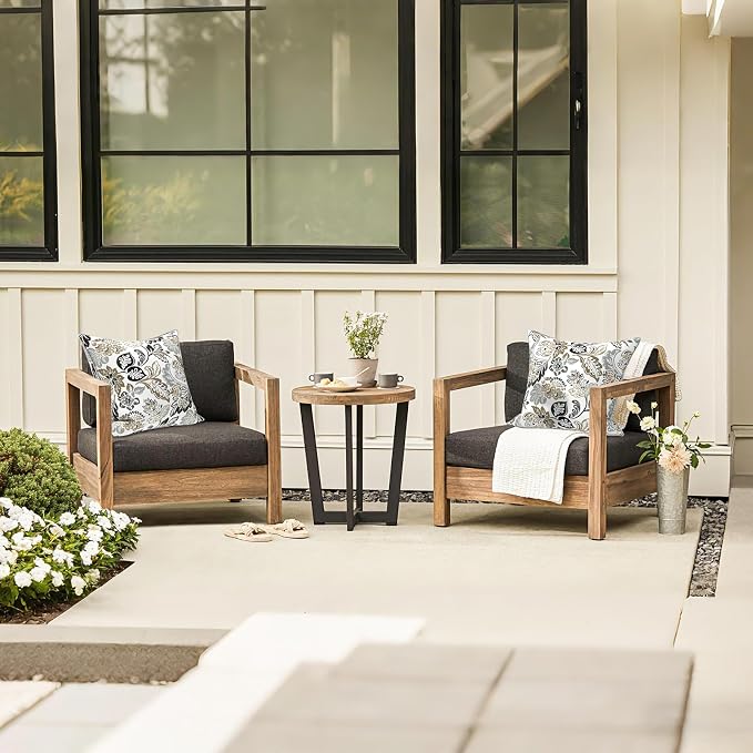 LVTXIII Set of 2 Patio Throw Pillows Waterproof 16"x16" Fade Resistant Outdoor Throw Pillows with Inserts, Fluffy Decorative Garden Toss Pillow Cushions for Home Patio Coach Sofa Use, Dailey Tan