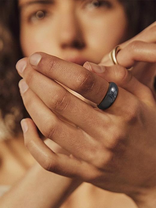 GOLDCHIC JEWELRY Chunky Dome Ring for Women, Stainless Steel Bold Stacking Croissant Statement Ring For Men (Size 7-12, Custom)