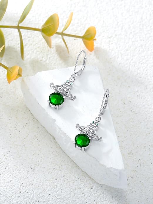 Dorunmo Moonstone Dangle Drop Earrings s925 Sterling Silver Leverback Earrings Filigree Moonstone Jewelry Birthday Gifts for Women