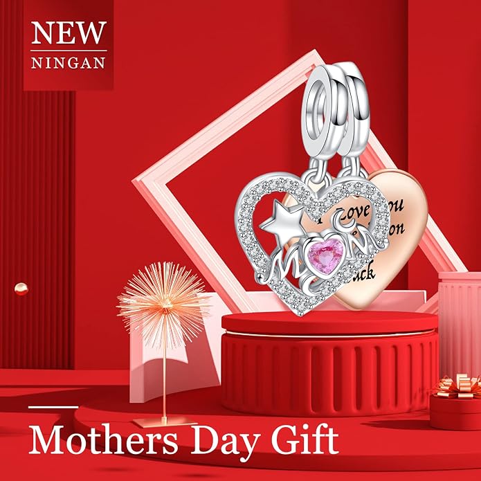 NINGAN 925 Sterling Silver Charm Golden Love Charm Buckle Safety Chain Travel Bead Firefly Dragonfly Pendant, Suitable for Women Bracelet and Necklace as Gift from Mom and Friends
