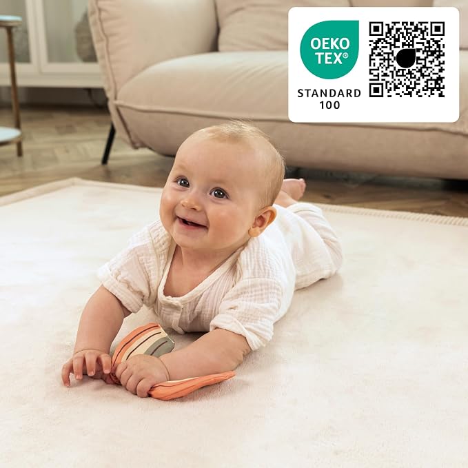 Hakuna Matte CloudSoft Baby Play Mat for Floor 60" x 80" Blue | Coral Velvethigh-density foam Rug for Crawling & Cozy Play – Non-Slip, Water-Resistant, Easy-CareTummy Time Mat