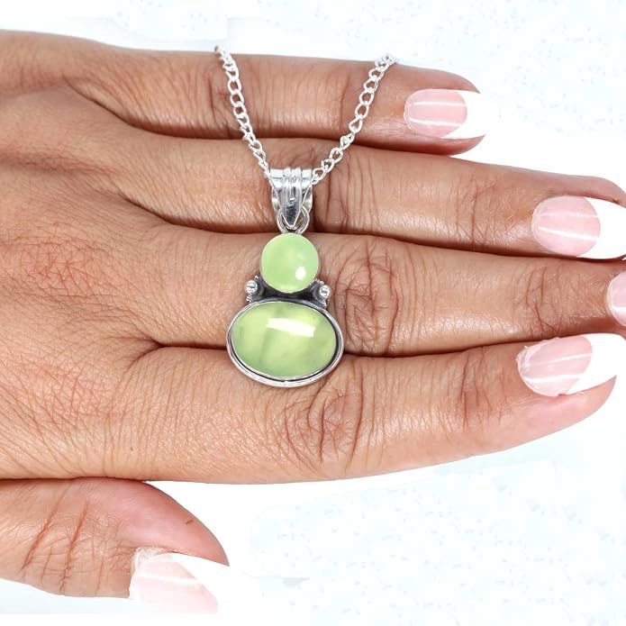 Handmade Genuine 925 Sterling Silver Pendant Necklace Natural Gemstone Crystal, Lapis, Onyx, Amber Oval Round Boho Jewelry For Women