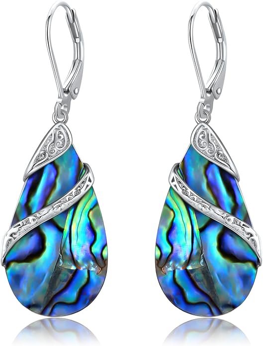 ONEFINITY Filigree Earrings 925 Sterling Silver Filigree/Dandelion/Sunflower/Hummingbird Dangle Drop Earrings Abalone Shell Jewelry Gift for Women