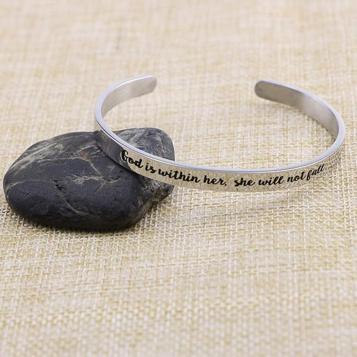 Memgift 𝐂𝐡𝐫𝐢𝐬𝐭𝐢𝐚𝐧 𝐁𝐫𝐚𝐜𝐞𝐥𝐞𝐭𝐬 for 𝐖𝐨𝐦𝐞𝐧 Inspirational Gifts Bible Verse Religious Faith Jewelry Cuff Bracelet Mothers Day Christmas Birthday Jewelry for Her Mother Daughter