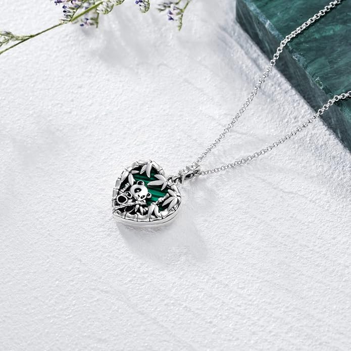 SOULMEET Personalized Silver Locket Necklace That Holds Pictures Photo Keep Someone Near to You, Memorial Custom Lockets Necklaces Letters Engraving for His Her
