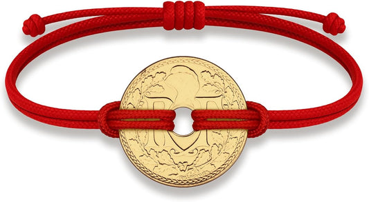 HOBBY OF KINGS Good Luck Coin Bracelet | 18k Gold Plated Wristband | Handmade Jewelry for Collectors and History Lovers