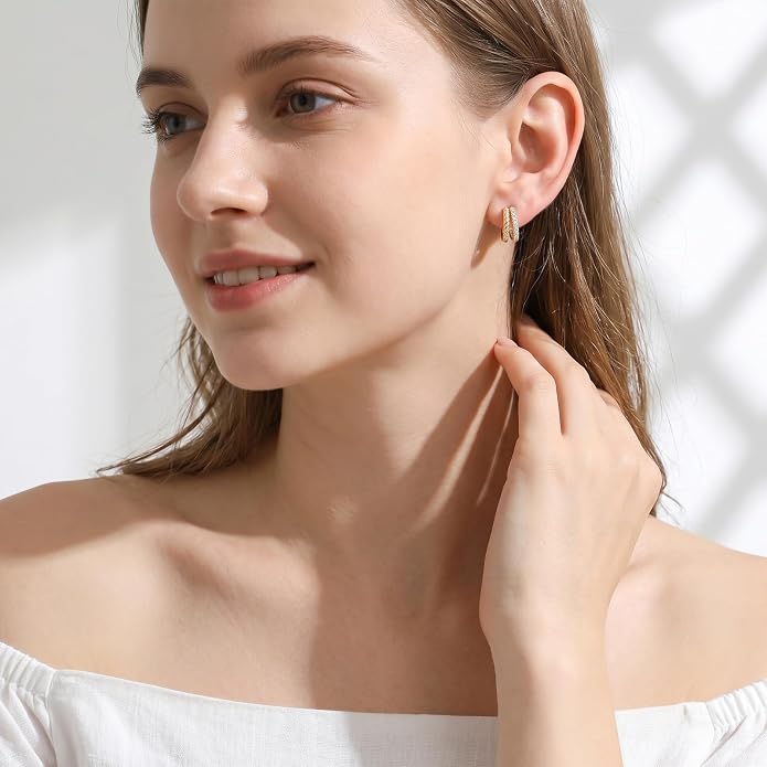 Gold Dainty Hoop Earrings for Women Hypoallergenic Lightweight 14K Gold Huggie Earrings Jewelry Valentines Day Gifts for Wife Girlfriend Her