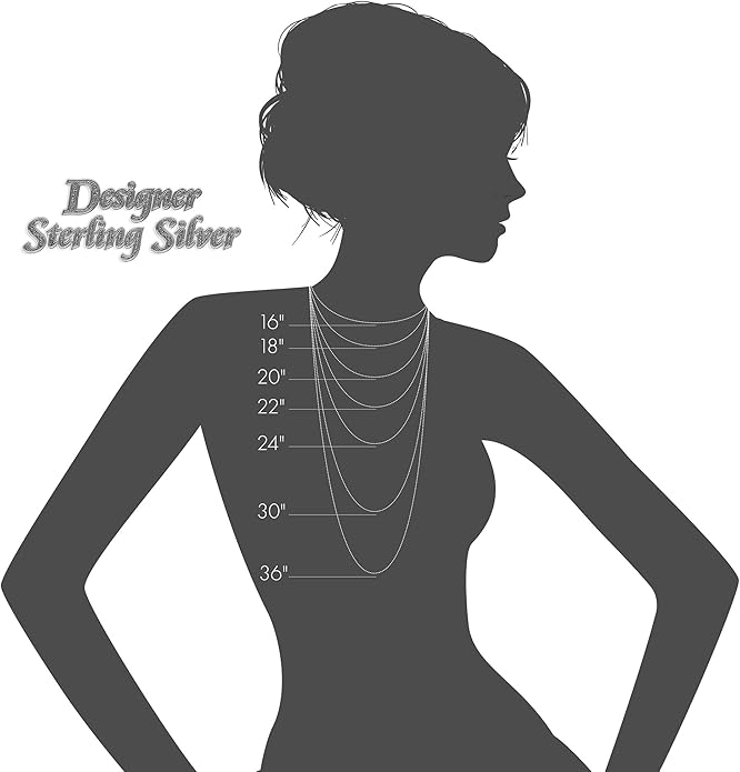 DSS 925 Sterling Silver Necklace for Women, Rhodium Plated, Lobster Claw Clasps, Sterling Silver Chain, Italian Jewelry for Women - Made in Italy