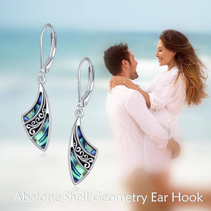 Abalone Shell Dangle Drop Earrings for Women 925 Sterling Silver Filigree Bohemian Earrings Jewelry Gift