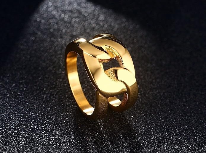 VNOX Gold Rings for Women 丨 14k Gold Plated Stainless Steel Chunky Statement Rings Twisted Braided Ring Stackable Rings Chunky Signet Ring for Womens Jewelry Trendy