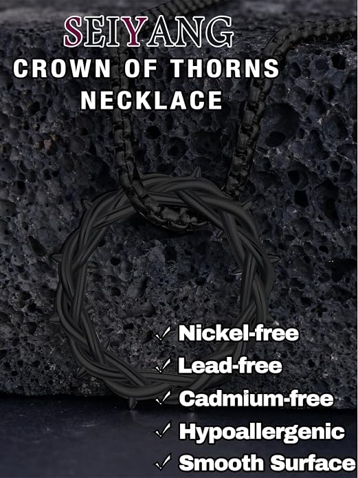 Seiyang Crown of Thorns Necklace 925 Sterling Silver Crown Pendant Amulet Jewelry Gifts (with Gift Box)