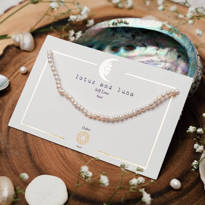 Lotus and Luna 7 Chakra Necklace for Women - Healing Crystal Necklace with Genuine Stones (Master Healer) to Bring Balance and Healing to Mind and Body - Handmade Jewelry Gift