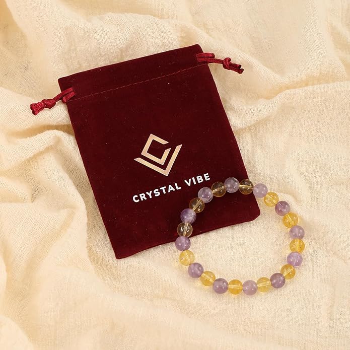 Crystal Vibe - Healing Crystal Bracelet for Women & Men | Natural Gemstone Bead Bracelet | Adjustable Handmade Energy Stone Bracelet | Bracelet for Meditation, Yoga & Daily Wear | Multiple Types